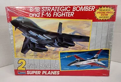 MONOGRAM B-1B Strategic Bomber And F-16 Fighter 1/72 Model Kit #6142 NIB RARE!! • $159.95