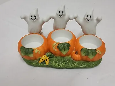 PartyLite Halloween Ghost Trio Spooky Scary Tealight Candle Holder P7262 Pumpkin • $21.90