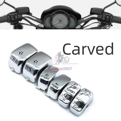 Chrome Hand Control Switch Housing Cap Button For Harley Touring Softail 96-13 • $13.66