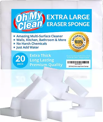(20 Pack) Extra Large Eraser Sponge - Extra Thick Long Lasting Premium Melamin • $22.30