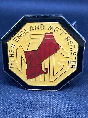 Vtg New England MG’T Register BELT BUCKLE Badge Car Logo Acrylic Metal By Tamara • $15