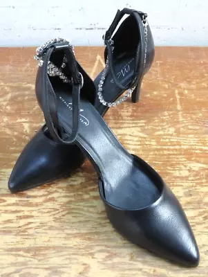 Midnight Velvet Womens Pump Heel Color: Black Size: 11M | Rhinestone Chain Pump • $39