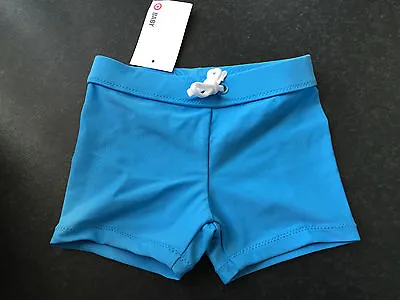 BNWT Baby Boys Aqua Blue Target Brand Sz 0 For Age 6-12 Months Swim Shorts Pants • £4.66