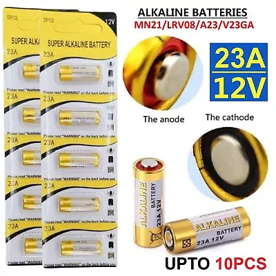 23A 12V MN21 LRV08 A23 L1028 V23GA Alkaline Batteries Garage Car Remote Alarm • $8.99