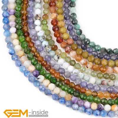 2/3/4mm Natural Assorted Stones Faceted Small Round Beads For Jewelry Making 15  • $5.15