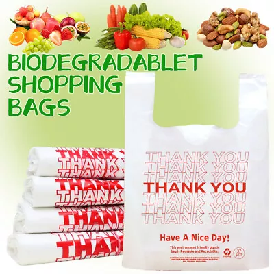 Large Reusable Shopping Carry Bags Ban Approved Recycle Grocery Singlet Eco BULK • $37.19