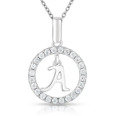 925 Solid Sterling Silver Initial Letter Alphabet Pendant Charm Necklace 16  18  • $29.99