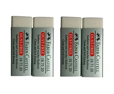 [Pack Of 4] Faber-Castell LARGE Eraser Dust Free Clean And Soft Erasing • $17.99