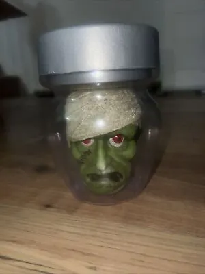Animated Zombie Monster Head In A Lab Jar Prop Halloween Talking 6.5” Tall Works • $18