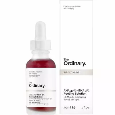 THE ORDINARY AHA 30% + BHA 2% Peeling Solution 30ml – Clears Blemishes & Pores • $22.95