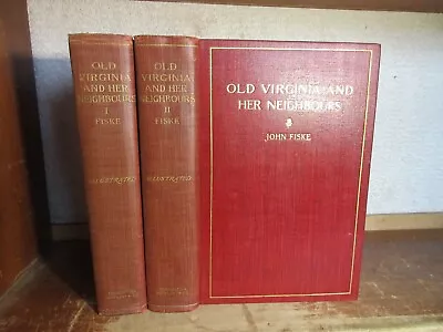 OLD VIRGINIA AND NEW ENGLAND Book Set COLONIES SETTLER PIONEER INDIAN WAR MAPS + • £0.80