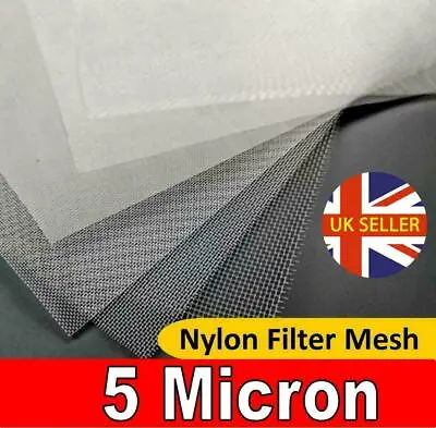£14.99 • Buy 5 MICRON NYLON MESH 20cm X 20cm, SIEVE, FILTER, SCREEN, STRAINER, FOOD GRADE