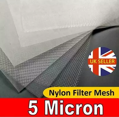 5 MICRON NYLON MESH 20cm X 20cm SIEVE FILTER SCREEN STRAINER FOOD GRADE • £14.99