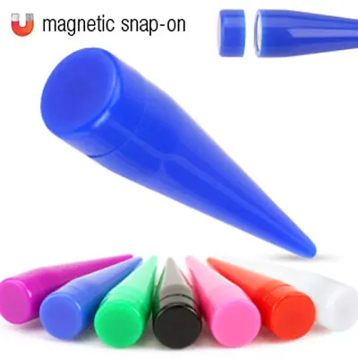 Acrylic Magnetic Snap-On Fake Tapers Ear Stretcher Piercings • £2.89