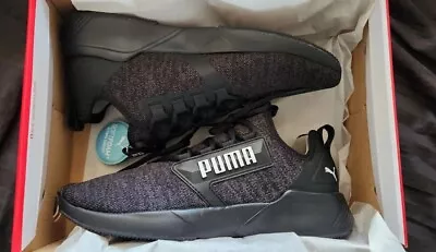 $70 • Buy Puma Retaliate Black Knit Mens Size 8US Running Shoes BRAND NEW