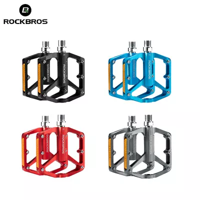 ROCKBROS Reflective Mountain Bike Pedals Cycling Bicycle MTB Pedals Aluminium • $32.99