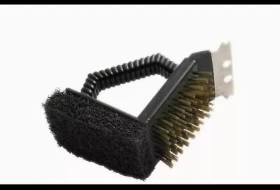 Landman BBQ Barbecue Grill Cleaning Brush 3 IN 1 0207 • £6.99