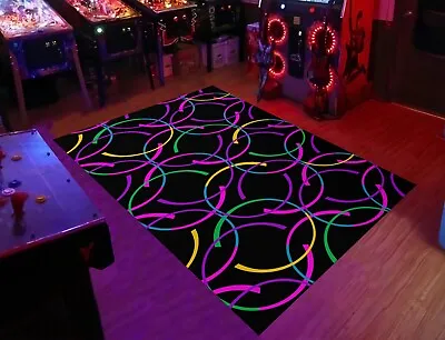 Bowling Alley Carpet Lasertag Rug Arcade Saloon Rug Arcade Rug Retro Arcade • $273