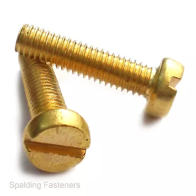 M5 Metric Brass Cheese Slotted Head Fully Threaded Machine Screws DIN84 • £2.20