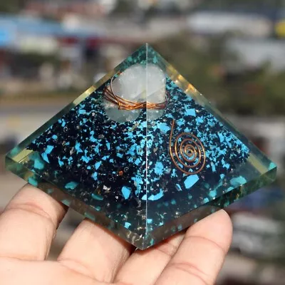 50X65mm Sleeping Turquoise Ethnic Orgone Pyramid Reiki Chakra Meditation JW • $5.99