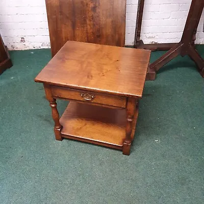ANTIQUE/REPRODUCTION SOLID OAK LAMP/TELEPHONE/END TABLE WITH DRAWER & SHELF No 2 • £135