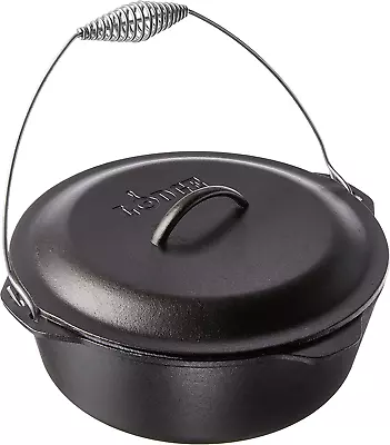 9 Quart Cast Iron Dutch Oven. Pre Seasoned Cast Iron Pot And Lid With Wir • $152.59