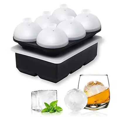 Whiskey Cocktail Ice Mold Easy Fill And Release Silicone Round Ice Ball Maker... • $29.93