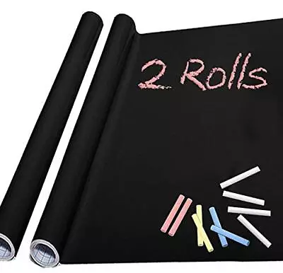 Chalkboard Paper 2 Rolls-Chalkboard Vinyl Sticker Wallpaper (17.4  X 78.7 ) • $16.12