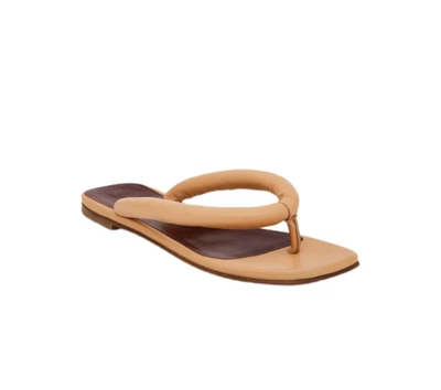 $68.74 • Buy Staud Rio Sandals Flip Flops Slides Womens 39 9 Nude Tan Leather Flats Shoes