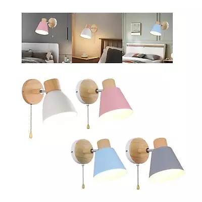 Modern Wall Lamp Light Sconce With Pull Chain Switch Restaurant Bedside Lamp • £16.03