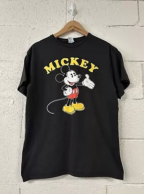 Mickey Mouse Size Large Adult Shirt T Tee Short Sleeve Black Vintage Style • $5.99