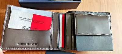 £19.99 • Buy Genuine Tommy Hilfiger Bnwb Bifol Dark Brown Leather Wallet RFID Blocking