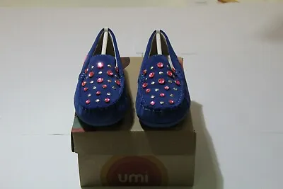 Umi *morie G*girls Blue Moccasin Shoes Uk 10 Jr Eu 28 • £10