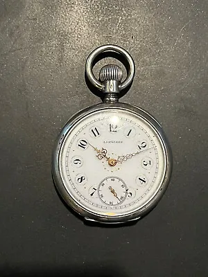 Fabulous Vintage Longines Pocket Watch Fancy Dial & Hands .935 Silver Case • $499