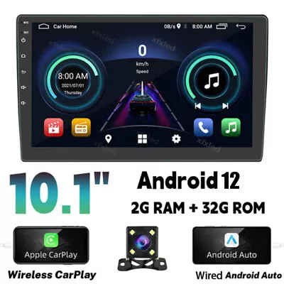 Android 12 Double Din 10.1”Car Stereo Auto Radio GPS Navi WiFi FM Apple CarPlay • $145