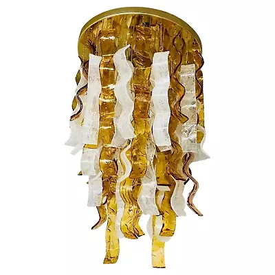 A 1970s Mazzega Mid-Century Modern Murano Glass Huge Cascade Chandelier • $5908.65