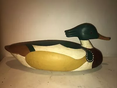 Ll Bean Magnum Merganser Duck Drake Decoy Cork Body Vintage • $275