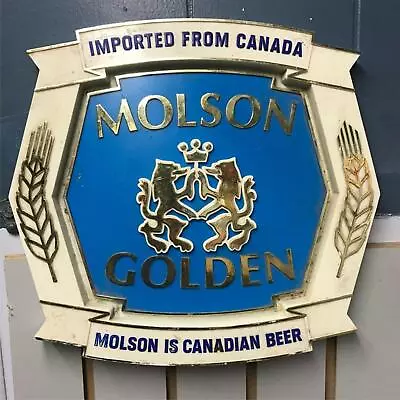 Vintage Molson Golden Sign Canadian Beer Breweriana Man Cave Garage Bar 12 X13  • $39.99