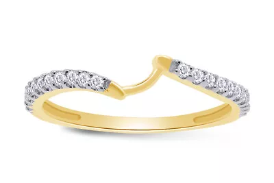 1/5ct Natural Diamond Contour Wedding Anniversary Band Ring In 14K Solid Gold • $327.59