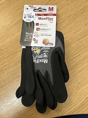 ATG MaxiFlex Ultimate Grey Palm Coated Work GlovesSize Medium No8 • £7.99