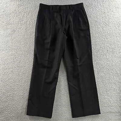 J.Crew Mens Pants Black Size 34x30 Dress Pant Straight Pleated Lined 100% Wool • $26.49