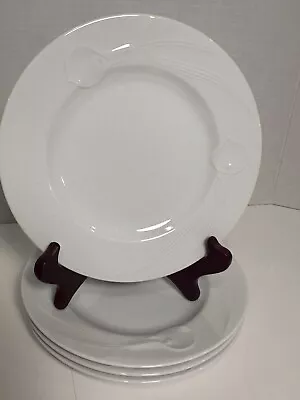 4 MIKASA Classic Flair Fine China White SALAD PLATES  Calla Lily ~ Japan ~ VGC • $35