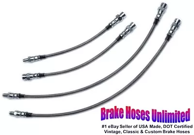 STAINLESS BRAKE HOSE SET Volkswagen Beetle Autostick 1968 1969 1970 Disc • $94.99