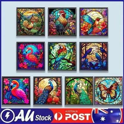 $11.69 • Buy 5D DIY Full Round Drill Diamond Painting Stained Glass Animal Kit Home Decor