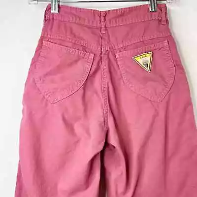 Vtg 80s A. Smile Gelati Pants Jr Sz 5 / 22x32.5 Jeans Pink Baggy Tapered Leg USA • $98