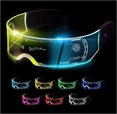 Led Glasses Light Up Glasses Led Visor Glasses 7 Colors And 4 Modes Luminous Gl • $19.99