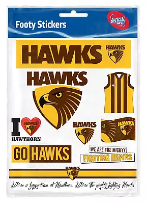 Hawthorn Hawks Official AFL Logo Sticker Sheet • $9.95