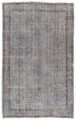 $627 • Buy 6x10 Ft Hand-Knotted Vintage Anatolian Rug Overdyed In Gray For Living Room