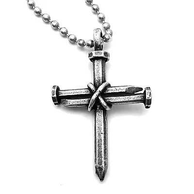 Nail Cross (aa3) Necklace Wire Wrapped Nail Pendant - Made In USA  • $9.99