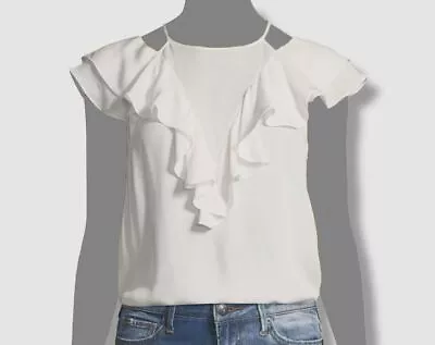 $228 Parker Women's Ivory High-Neck Sleeveless Silk Blouse Top Size X-Small • $125.07